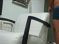 Gay masturbation with a happy ending