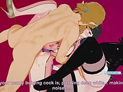 Eve and 2b in a hot anime sex scene from Nier: Automata