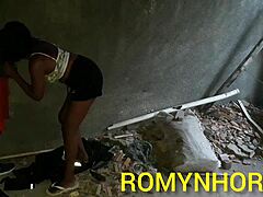 Construction worker finds horny stepdaughter alone at site in Rio, fucks her hard, cums intensely
