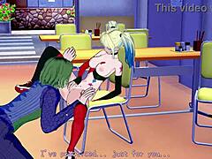 Harley Quinn's Hentai Blowjob And Cumshot On Big Tits Ass