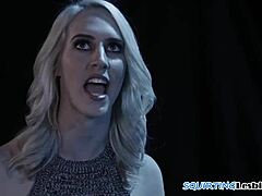 I watch the squirting MILF and teen seduce each other's pussies in a threesome.