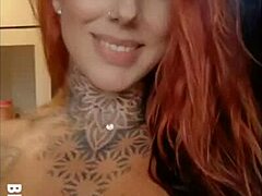 Athletic redhead shows tan lines in sensual video