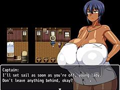 tanned girl natsuki hentai game ep 1 huge tits flashing to help the captain jerk off 😍