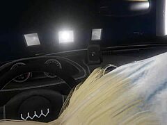 GTA 5 hooker gets picked up in first-person car action.