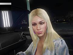 GTA 5 hooker gets picked up in first-person car action.