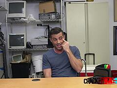 Gay celebrity takes the director's big black cock