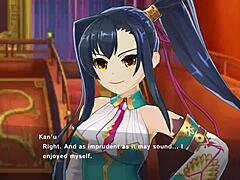 magicami - koihime muso collab features 3some cowgirl riding in anime hentai group