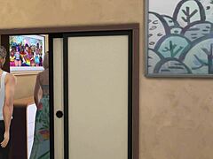 blonde gets fucked doggystyle bent over at home in rough 3d cartoon animation with oral cum hentai sims 4 style.