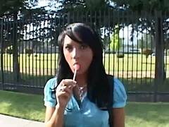 Lovely dark-haired girl drilled in van with doggy and cowgirl moves