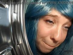 My Step-Mom Got Stuck in Washing Machine, Bent Over for Big Cock Action. Tight Pussy Drilled Hard by Amateur Stud.