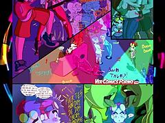 Cartoon Party with Comic Anime Hentai Characters