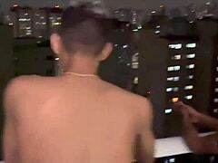 Young gay guy passionately dives into latina brunette's big pussy doggystyle.