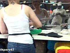 sweaty tight asian ass on display