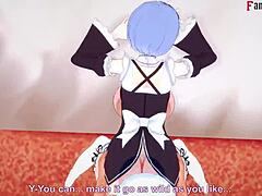 Rem fucks hard big boobs maid Re Zero POV