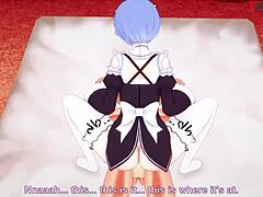 Rem fucks hard big boobs maid Re Zero POV