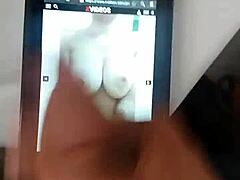 Intense hot cum tribute poured over bigcockgirl123's monster cock.