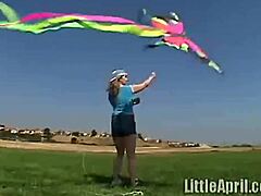 teen rubbing her clit outdoors and sucking a popsicle - little april