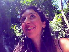 crazy gay cumwalk adventure on public outdoor waterfall with intense action