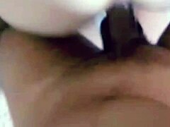 Cumshot on the bald slit of a petite Asian woman in doggy style position