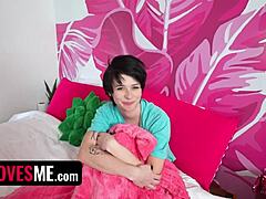 Stepsiblings Play With Hairless Pussy And Cock In Doggy, Dirty Talk