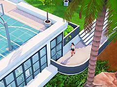 Bold 3D hentai courtside sex