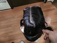 Teen 18+ handjob with intense hair cumshot