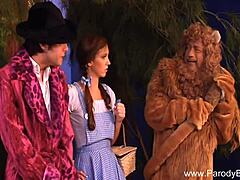 A blonde couple enjoys a holiday-themed parody sex session