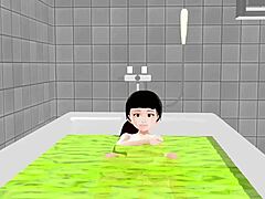 Koko A Strips Naked in the Bath