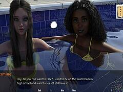 Jasmine and Jamie Sizzle by the Pool