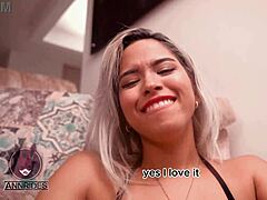 Latina in Stockings Teases with Sexy Feet for Hot Footjob