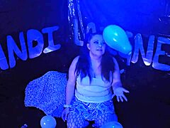 Cute Milf Kandi Laigne Pops Balloons in Fetish Play