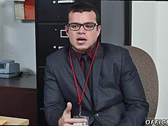 Hardcore gay manager proves tough to satisfy in steamy clash