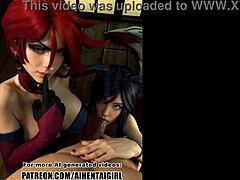League Of Legends Miss Fortune And Ahri Cosplay Uncensored Hentai AI Generated
