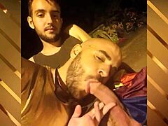Bold Public Cock Sucking at Sevilla Pride Event