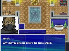 Jamal plays game with big black cock scene