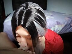 Beautiful Asian Ladyboy Performs Deepthroat Blowjob On Cock In Amateur Fetish Scene.