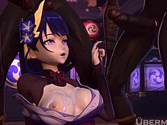 cartoon hentai babe gets creamy pussy load