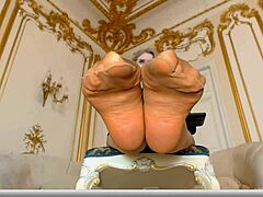 emma brooks, pantyhose slut, teases with sexy nylon soles, so hot