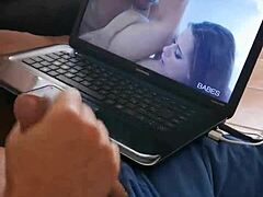 Step-mother surprises me masturbating and helps with blowjob cumshot