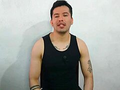 young twink sucks huge cock of best friend's uncle and swallows cum