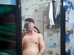 Gay Vietnamese man enjoying solo pleasure by sucking a big cock