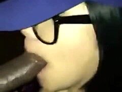 Teen Blowjob Master Devours Black Cock for Messy Cumshot