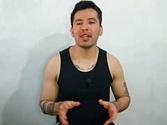 young twink sucks huge cock of best friend's uncle and swallows cum