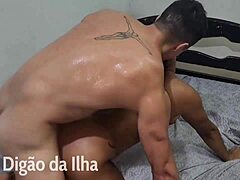 Beautiful woman enjoys a hot double penetration and blowbang