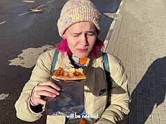 uhh, she was so hungry, did anything for food... pov blowjob and creampie!