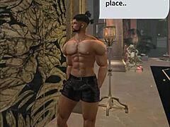 smart girl bent over for cartoon monster cock action