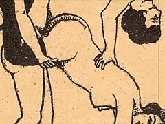 vintage erotic drawings showcase the sensual alphabet in retro comic style.