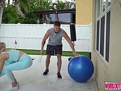 Kay Lovely showing off her intense workout with steamy moves.