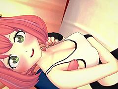 anya finishes workout and gets hot in adult hentai