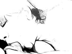 cartoon nympho deepthroats and masturbates with facial cumshot